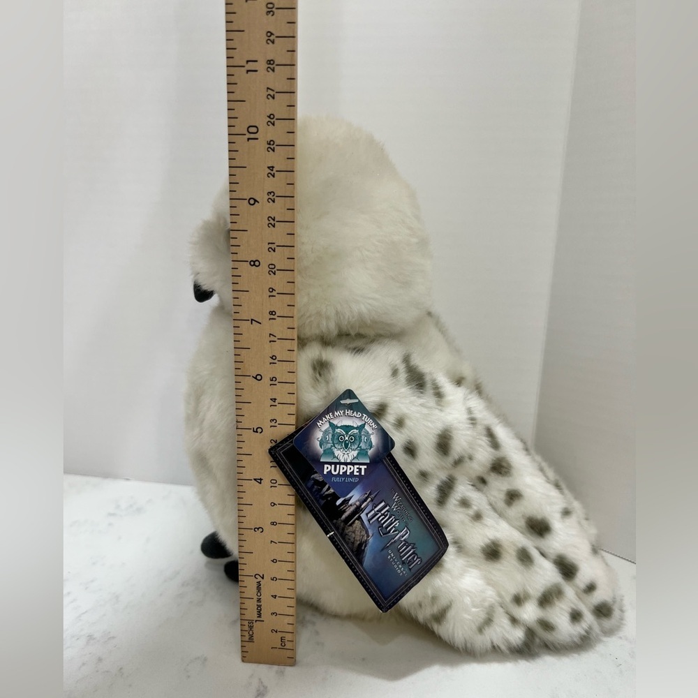 UNIVERSAL STUDIO HARRY POTTER FLUFFY WHITE PLUSH OWL PUPPET - Picture 10 of 12